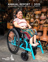 Thumbnail image to download the 2025 Annual Report for Free Wheelchair Mission